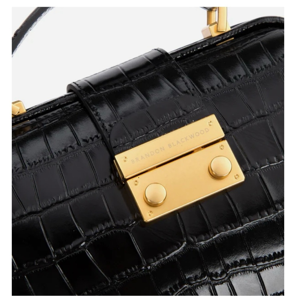 New in the Box BRANDON BLACKWOOD Black Croc ELIZABETH DOCTOR BAG - Picture 8 of 11